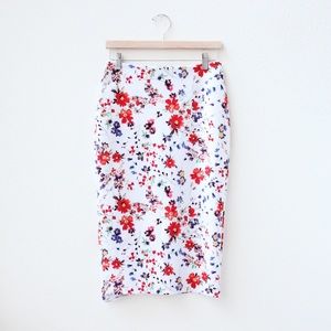 Floral Midi Pencil Skirt
