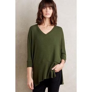 Red Anthropologie Amadi Sweater Oversized V-Neck
