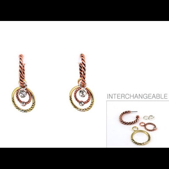 Customizable copper cable pierced earrings.. - Picture 1 of 1