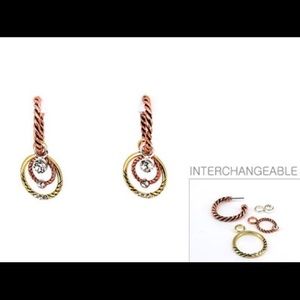 Customizable copper cable pierced earrings..