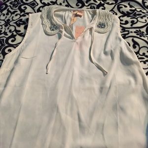 Pearl Collar Dress Shirt
