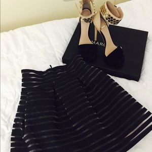 High waist black tutu mini skirt