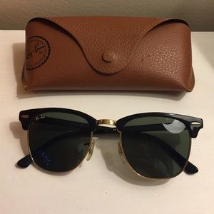 Ray Ban Clubmaster Black with Gold