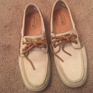 Sperry topsider ivory boat shoes