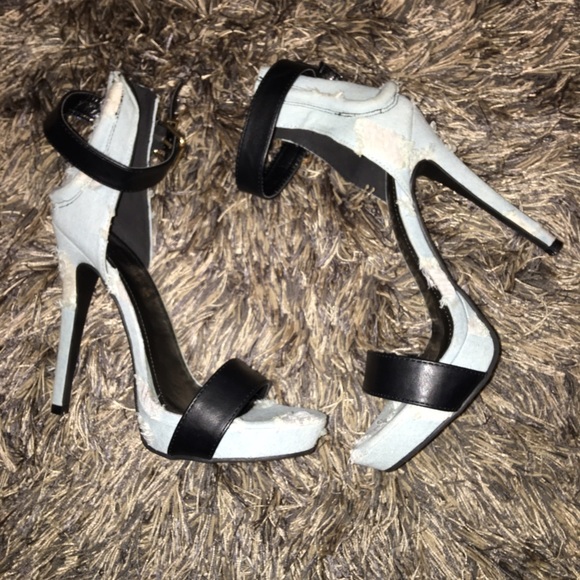 Denim Strappy Heel