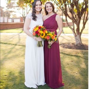 Dessy After Six: Red One Shoulder Dress formal