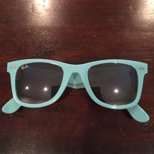 Ray-ban Wayfarer aqua with silver lenses. Like new