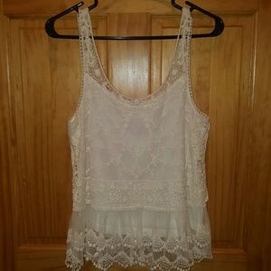 SUMMER SALE! Skies are Blue Lace Tank Top