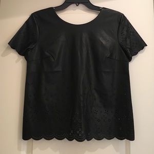 Chelsea and Violet small faux leather backless top