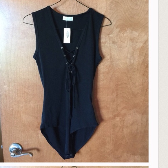 Black bodysuit lace up