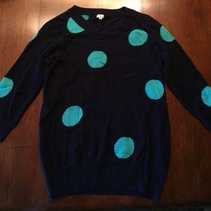 JCrew Navy & Green wool sweater size XS