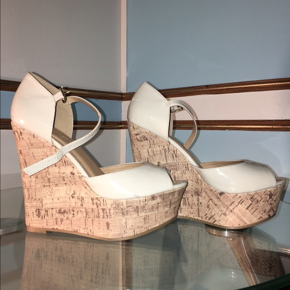 Size 7 beige cork wedges; Forever 21