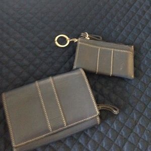 Coach leather wallet and matching key fob