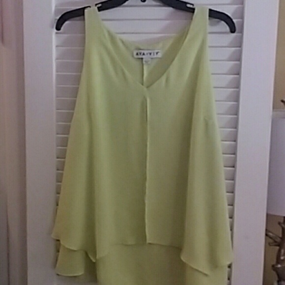 Flourescent green tank blouse