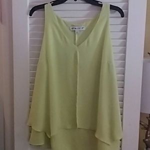 Flourescent green tank blouse