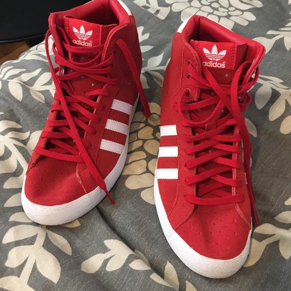Original Adidas suede red shoes