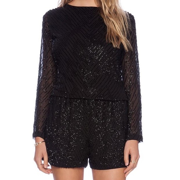 Karina Grimaldi Black Sequin Romper