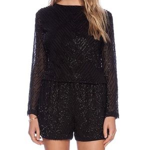 Karina Grimaldi Black Sequin Romper