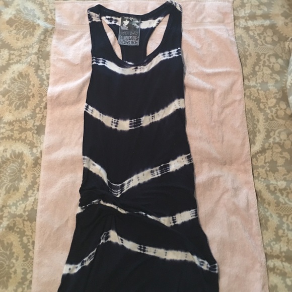 Navy blue and white tie dye dress