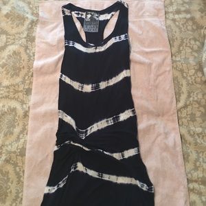 Navy blue and white tie dye dress