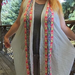 Huge Colorful Tribal Scarf - 40"x70"