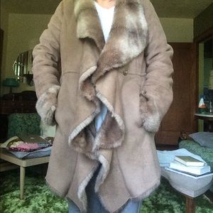 Leather Coat ~ faux fur lining