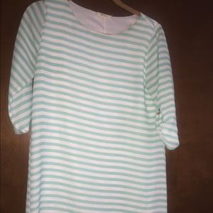 Turquoise and white stripped dress