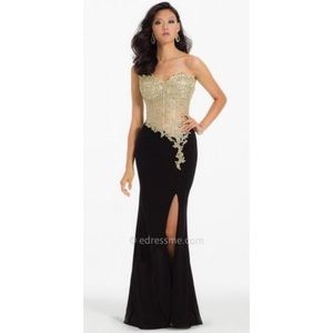 Lace Illusion Corset Prom Dress