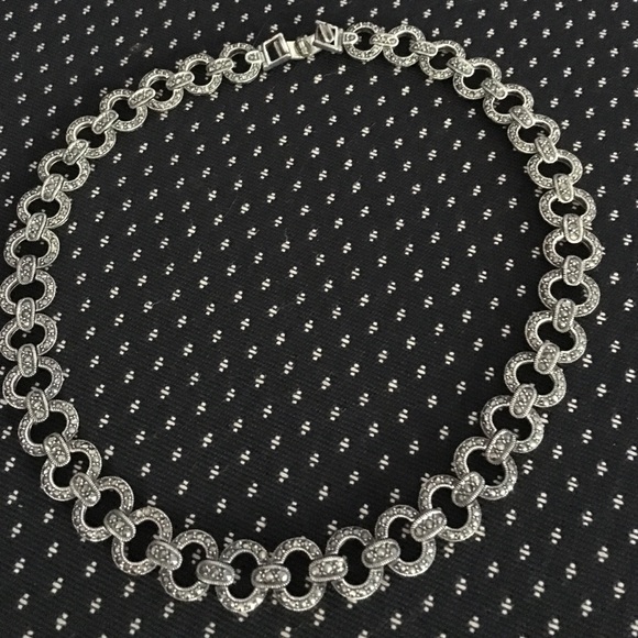 Marcasite & 925 sterling silver necklace.