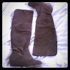 over the knee suede boots