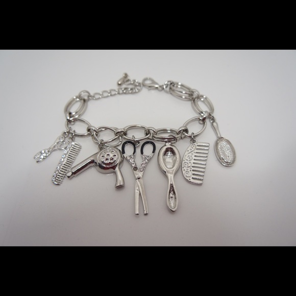 Silver Plated Stainless Scissors Charms bracelet