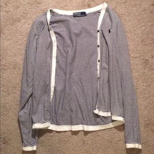 Navy striped Polo by Ralph Lauren cardigan