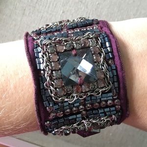 Fabric Bracelet with Stones