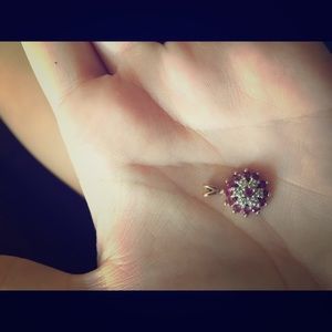 10k pendent with rubies and diamond accents