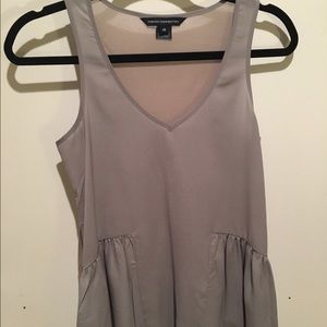 FRENCH CONNECTION Silk tank top with peplum detail