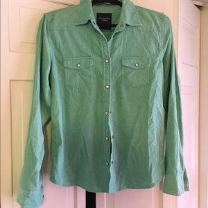Teal corduroy button up shirt