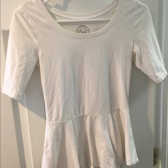 White Peplum Top