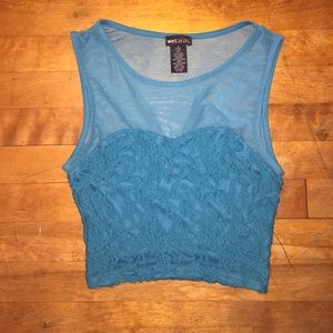 Wet Seal Teal Tank Top Cropped