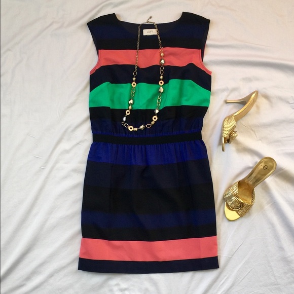 LOFT Dresses & Skirts - LOFT Color Block Sleeveless Dress Size S (P)