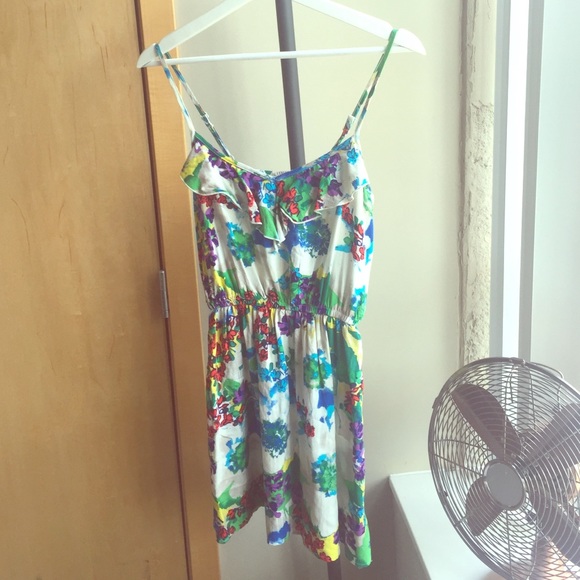 Bright multi colored floral dress