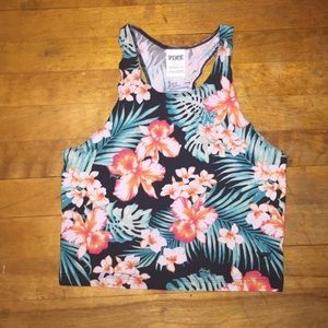 Floral Cropped Tank Top from Pink