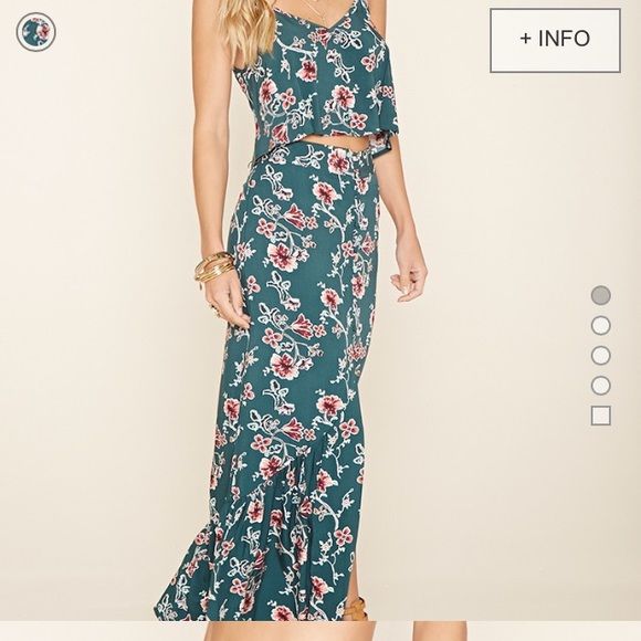 Boho crop top and skirt
