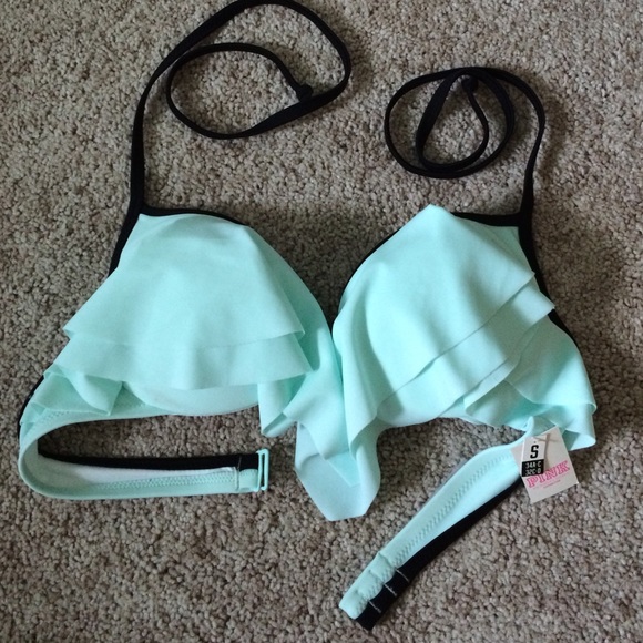 PINK flounce swim top