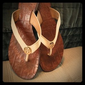 Tory Burch leather flip flops