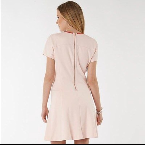 Ted Baker pink skater dress rose gold zipper New - Picture 3 of 4