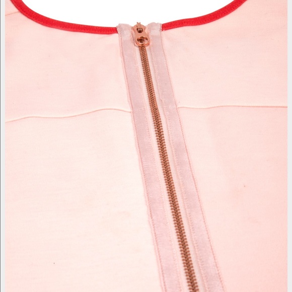 Ted Baker pink skater dress rose gold zipper New - Picture 4 of 4