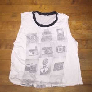 Brandy Melville Tank Top with cameras on it