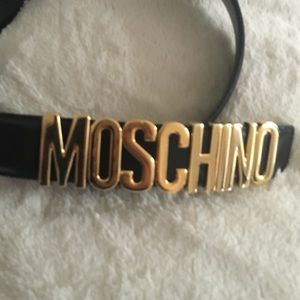 100% Authentic Moschino Belt black gold