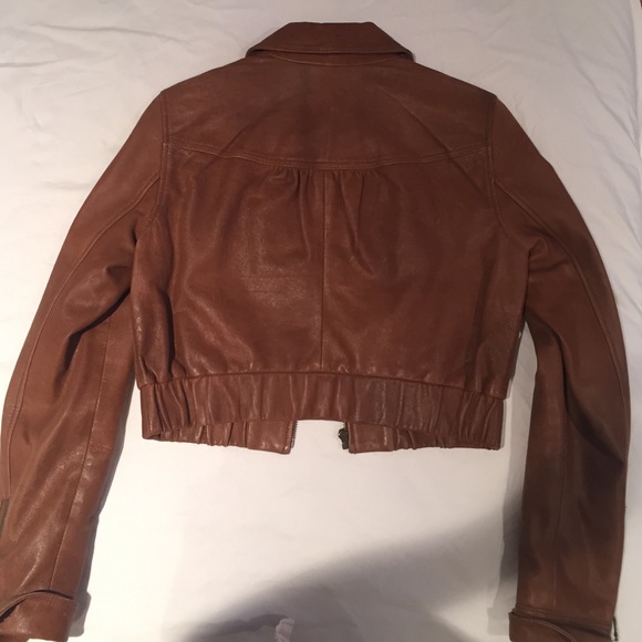 Calvin Klein light brown leather jacket - Picture 3 of 3