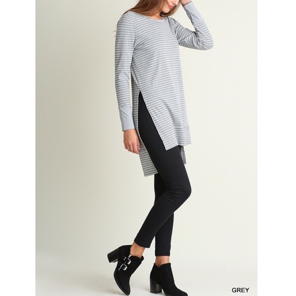 ❗️LAST❗️Full sleeves high low stripe tunic top - Picture 2 of 4